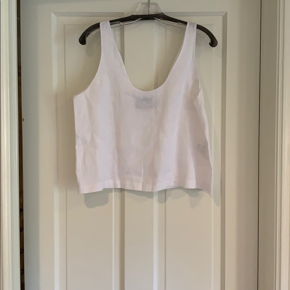 Reformation White Linen Tank